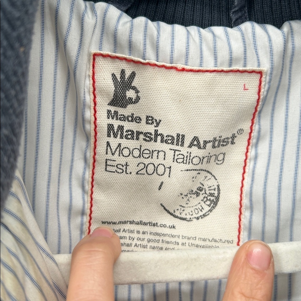 Marshall Artist Quilted Gilet Vest Blue Cotton Zip Men’s L - Picture 2 of 12